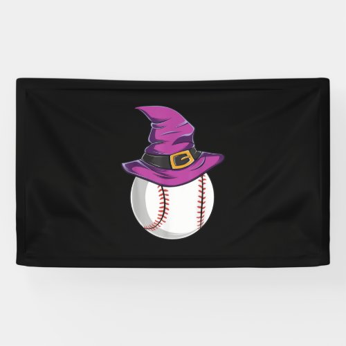 Baseball Ball Witch Hat _ Funny Halloween Costume Banner