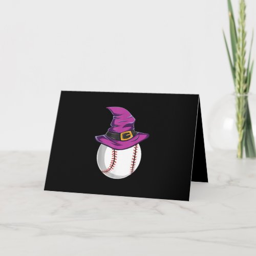 Baseball Ball Witch Hat _ Funny Halloween Costume Card