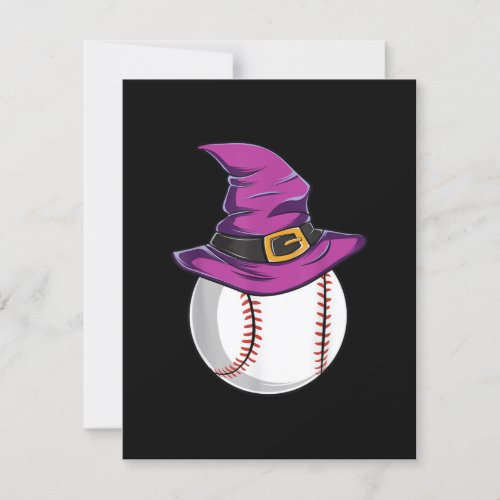 Baseball Ball Witch Hat _ Funny Halloween Costume Invitation