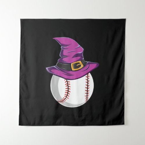 Baseball Ball Witch Hat _ Funny Halloween Costume Tapestry