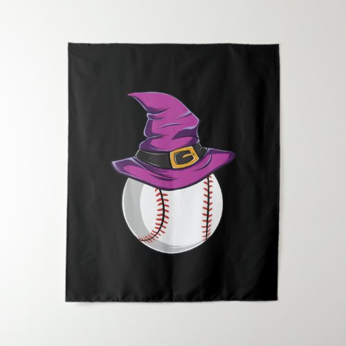 Baseball Ball Witch Hat _ Funny Halloween Costume Tapestry