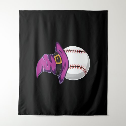 Baseball Ball Witch Hat _ Funny Halloween Costume Tapestry