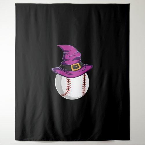 Baseball Ball Witch Hat _ Funny Halloween Costume Tapestry