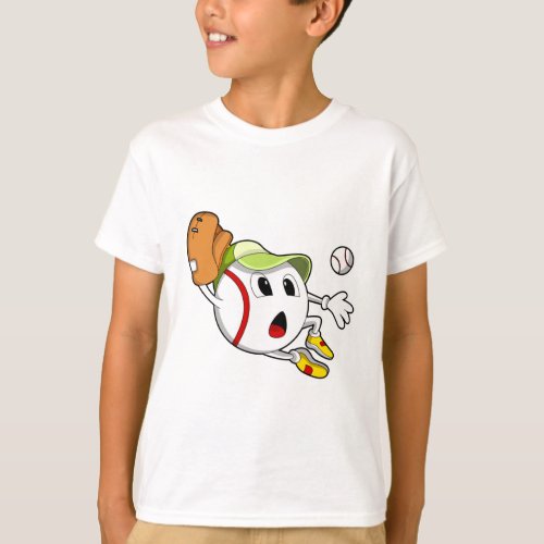 Baseball ball with Baseball glove  Cap T_Shirt