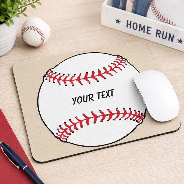 Baseball Ball with Custom Text Mouse Pad (Creator Uploaded)