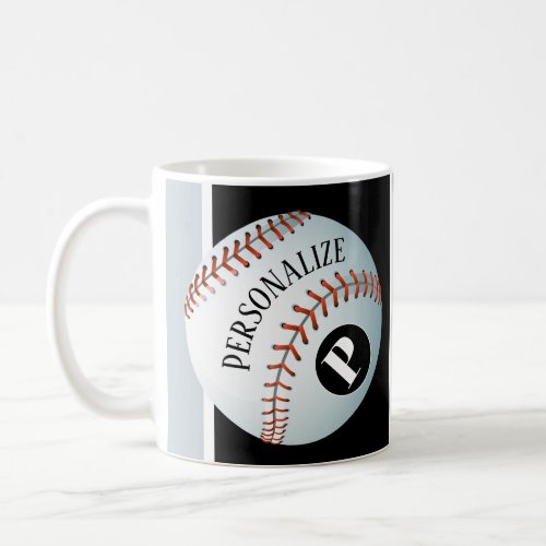 Baseball Baller Monogram Custom Name Coffee Mug