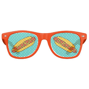 Baseball Ballpark Grill Out BBQ Hot Dogs Retro Sunglasses