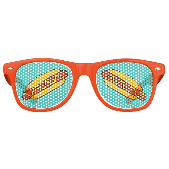 Baseball Ballpark Grill Out BBQ Hot Dogs Retro Sunglasses (Front)
