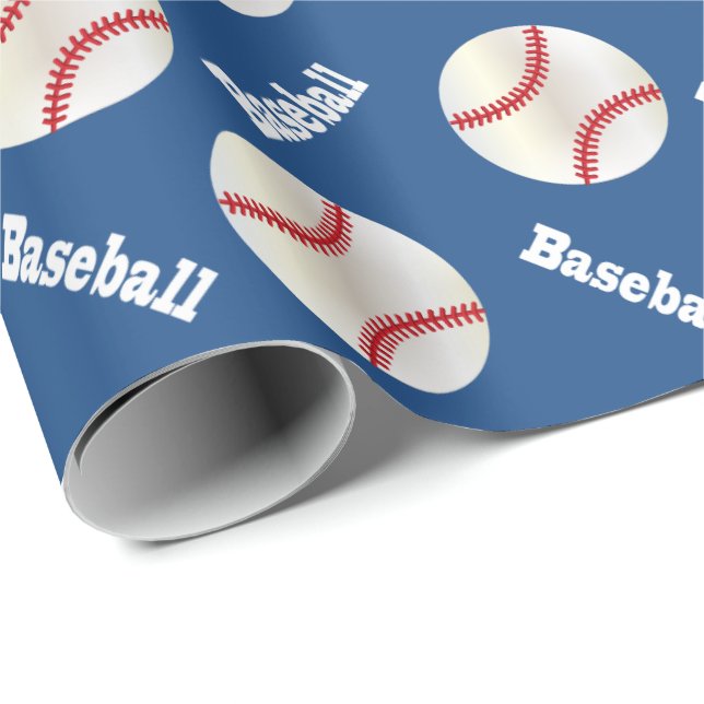 Baseball Balls | DIY Background Color Wrapping Paper (Roll Corner)