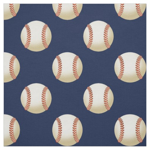 baseball balls on blue, pattern fabric