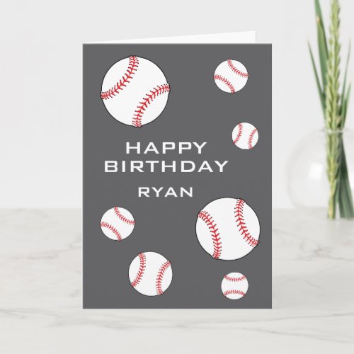 Baseball Balls Personalized Happy Birthday Kids 