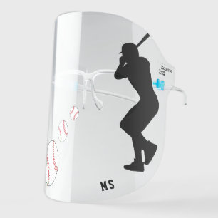 Baseball Balls Player Monogram Boy Kids Face Shield