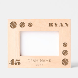 Baseball Balls Player Number Team Name  Engraved Frames