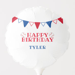 Baseball Balls Red and Blue Kids Birthday Party Balloon
