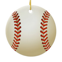 Baseball Balls Sports Pattern Ceramic Ornament