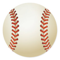 Baseball Balls Sports Pattern Classic Round Sticker