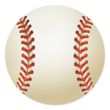 Baseball Balls Sports Pattern Classic Round Sticker