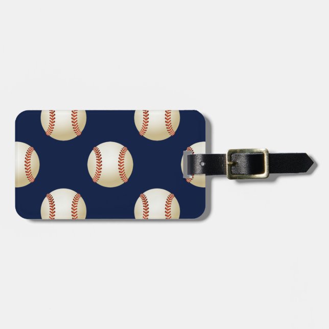 Baseball Balls Sports Pattern Luggage Tag (Front Horizontal)