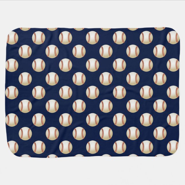 Baseball Balls Sports Pattern Receiving Blanket (Horizontal)