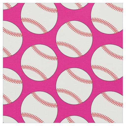 Baseball Balls Sports Pink Girls Fabric