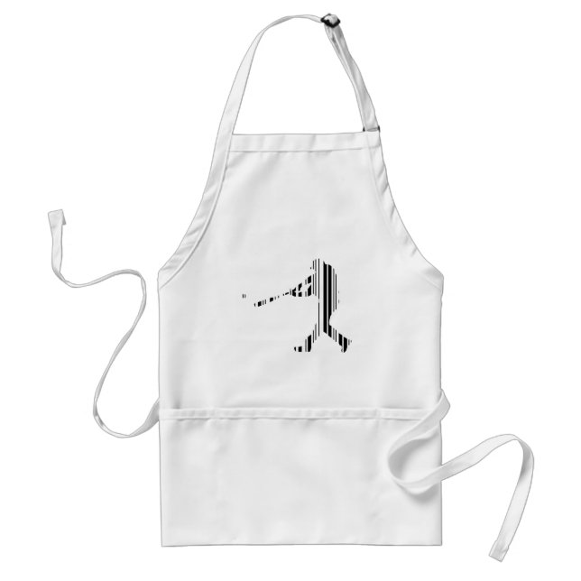 BASEBALL BAR CODE Sports Player Pattern Design Adult Apron (Front)