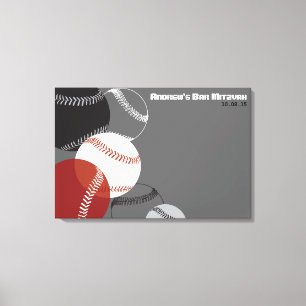 Baseball Bar Mitzvah Bar Mitzvah Sign-In Board Canvas Print
