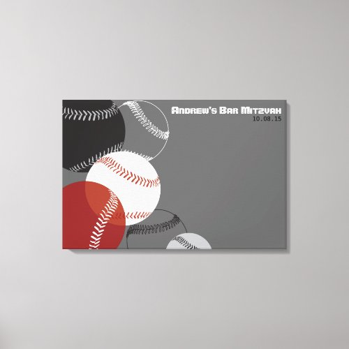 Baseball Bar Mitzvah Bar Mitzvah Sign_In Board Canvas Print