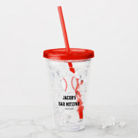 Custom personalized acrylic tumbler party favors for Bar and Bat