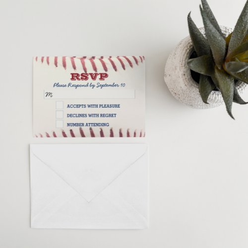 Baseball Bar Mitzvah RSVP Card