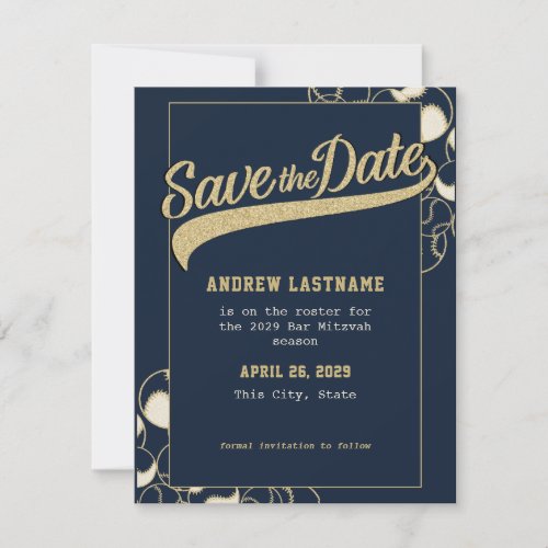 Baseball Bar Mitzvah Save the Date