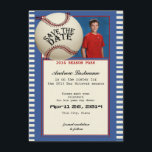 Baseball Bar Mitzvah Save the Date<br><div class="desc">Vintage baseball season pass design,  save the date with photo.  Personalize text as preferred.</div>