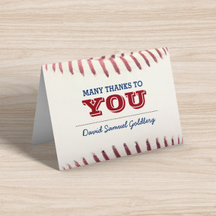 Baseball Bar Mitzvah Thank You Note