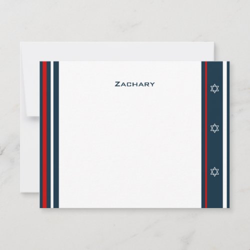 Baseball Bar Mitzvah Thank You Note Card