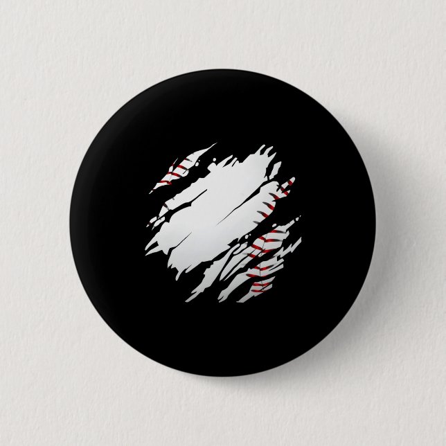 Baseball Baseball Design Button (Front)