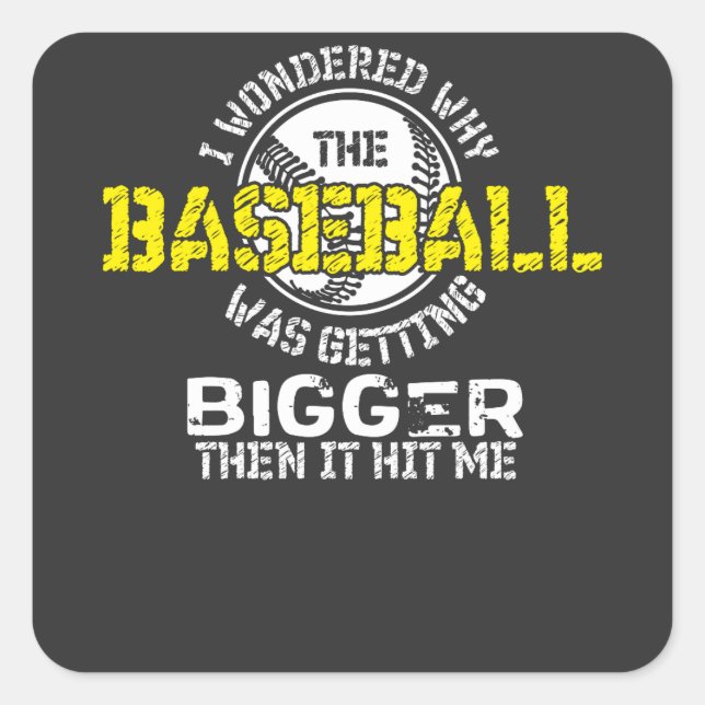 Baseball - Baseball Getting Bigger Square Sticker (Front)