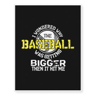 Baseball - Baseball Getting Bigger Temporary Tattoos