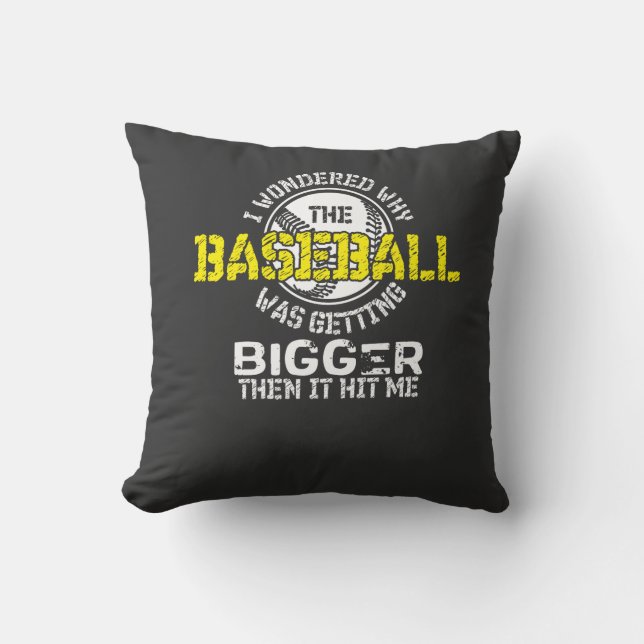 Baseball - Baseball Getting Bigger Throw Pillow (Front)