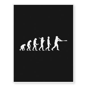 Baseball - Baseball player Evolution Temporary Tattoos