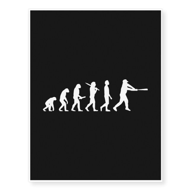 Baseball - Baseball player Evolution Temporary Tattoos (Front)