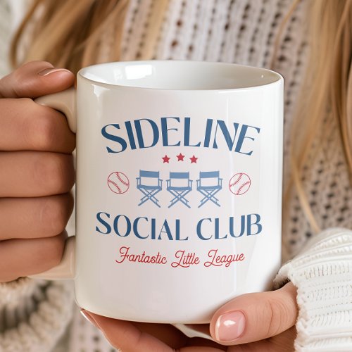 Baseball Baseline Social Club with league name Coffee Mug