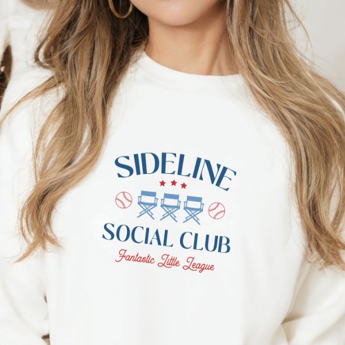 Baseball Baseline Social Club with league name Sweatshirt