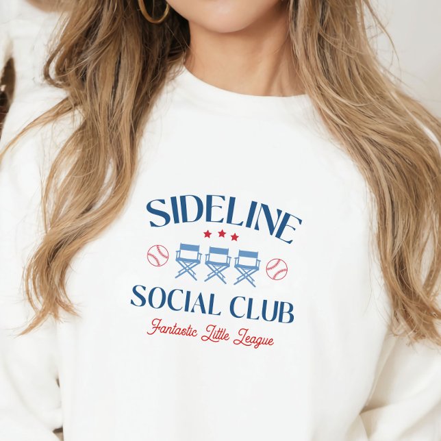 Baseball Baseline Social Club with league name Sweatshirt (Creator Uploaded)