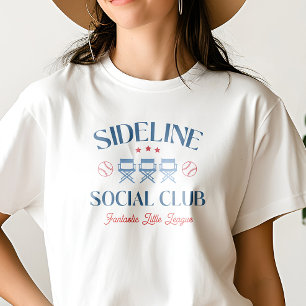 Baseball Baseline Social Club with league name T-Shirt