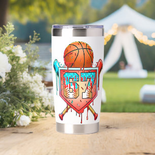 Baseball Basketball Jersey Number 67 Drip Sports Insulated Tumbler