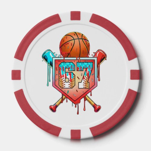 Baseball Basketball Jersey Number 67 Drip Sports Poker Chips