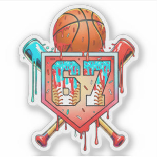 Baseball Basketball Jersey Number 67 Drip Sports Sticker