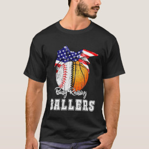 Baseball Basketball Mom Busy Raising Ballers Ameri T-Shirt