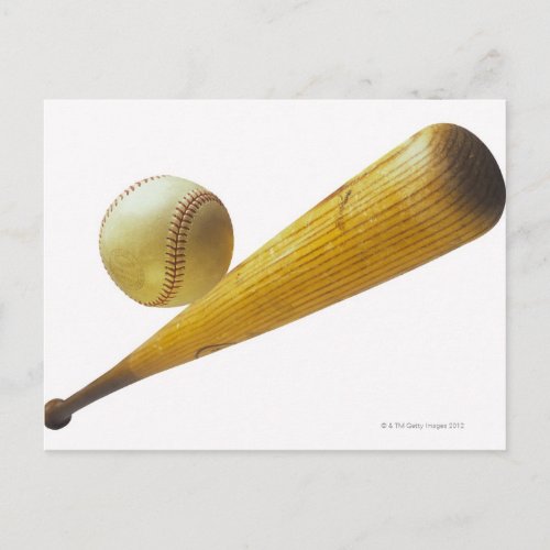 Baseball bat and ball postcard