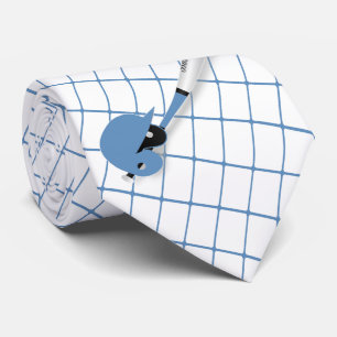 Baseball Bat Ball Helmet Blue Check Necktie