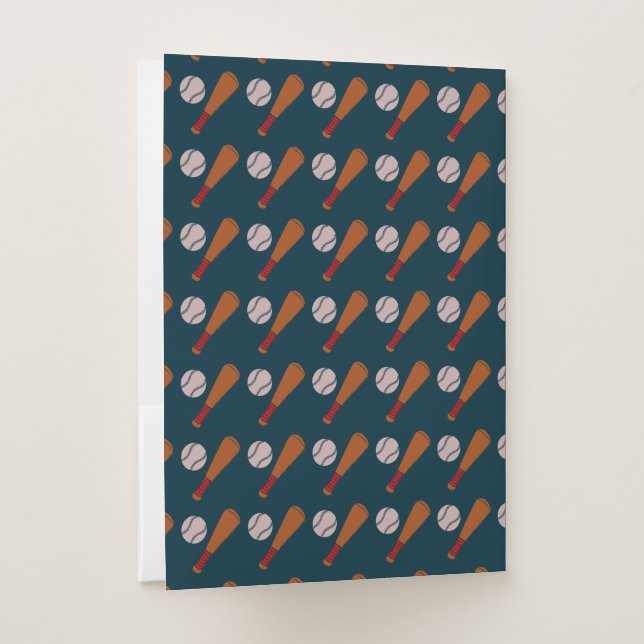 baseball bat baseball ball pattern pocket folder (Back)